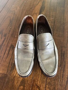 Tod's hunter green Leather Penny Loafers